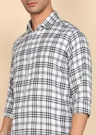 Cotton Blend Printed Shirt for Men, White 