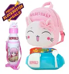 Fabric Backpack with Lunch Box & Water Bottle for Kids 