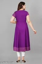 Anarkali Rayon Solid Kurti for Women 