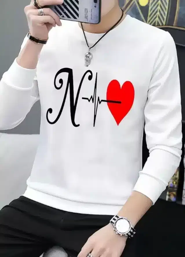 Long Sleeves T-Shirt for Men (White, XXL)