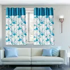 Alaqsa Blue Floral Polyester Window Curtain 5ft Combo 