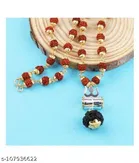 Rudraksha Mala with Silver Damru & Trident Locket for Men 