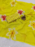 Lien Printed Saree for Women, Mehendi 
