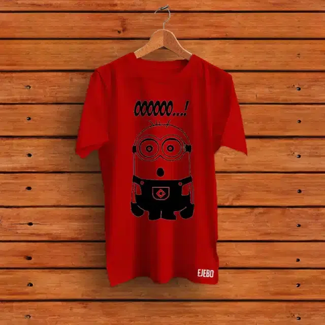 Half Sleeves Printed T-shirt for Men (Red, S)