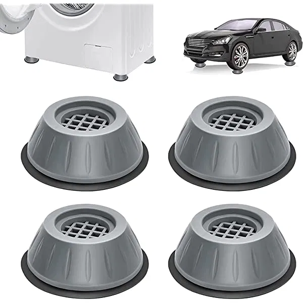 Rubber Anti Vibration Washing Machine Pads (Grey, Pack of 4)