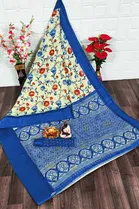 New Fancy Cotton Linen Festive Sarees 