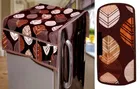 PVC Fridge Top Cover with 6 Utility Pockets & Handle Cover with 3 Pcs Shelf Mats 