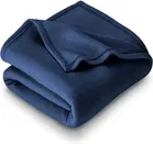 Solid Polar Fleece Blanket Blue- 