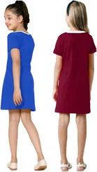 Graphic Print Shift Dress for Girls, Pack of 2 