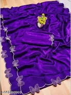 Jimmy Choo Embroidered Saree For Women, Purple