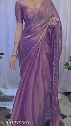 Jimmy Choo Solid Saree For Women, Purple