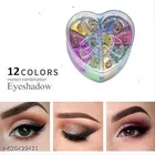 Professional Heart Shape Eyeshadow Shiner Palette 12 New colors ingredients with silky shine last for all day long- 