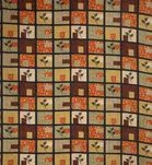 YS COTTON FEEL DOUBLE BEDSHEET GEOMETRY LEAF 88x88INCH BROWN