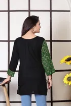 Viscose Rayon Colorblocked Short Kurti for Women 