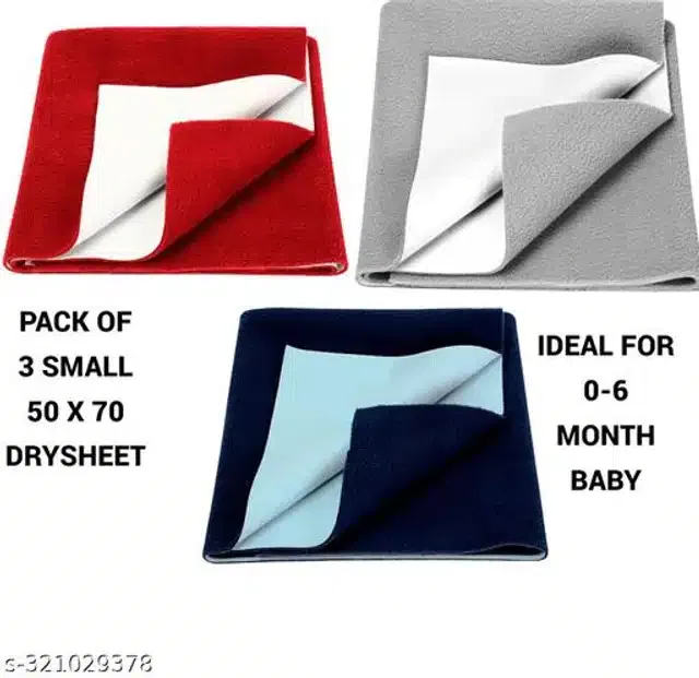 Cotton Mattress Protection Sheet (Multicolor, 28x20 inches) (Pack of 3)