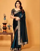 Lycra Blend Solid Saree for Women 