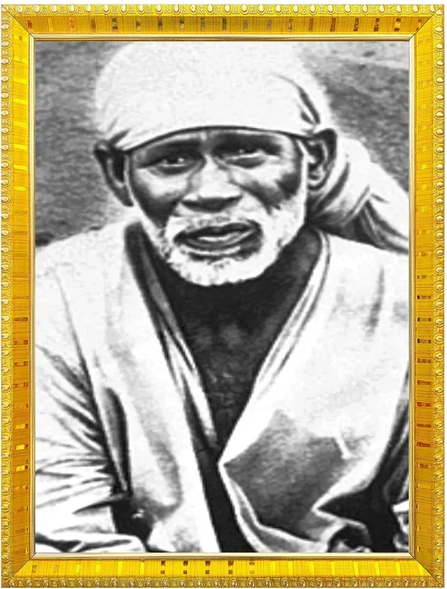 Shirdi Sai Baba Photo Frame (Gold, 5x7 inches)