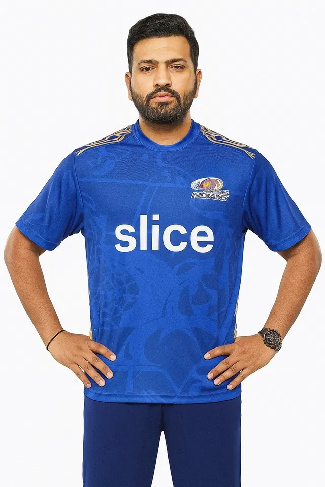 Rohit MI IPL Cricket Jersey for Men (Blue, XXL)