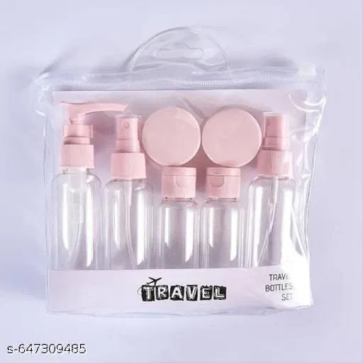 Travel Bottles for Toiletries (6pcs) - Refillable Empty Mini Containers with Pouch (Random Colors) - Travelling Accessories & Essentials Kit Set for Shampoo, Cosmetics, and More