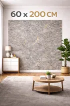 Golden Grey Luxury High Glossy  WaterProof , Stain Resistance Wallpaper 