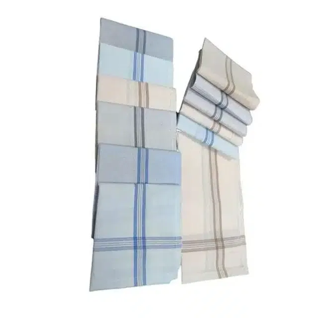 Cotton Blend Handkerchiefs for Men (Pack of 12) (Multicolor, 18x18 cm)