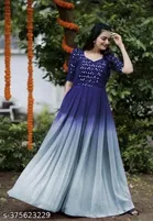 Embellished A-Line Georgette Kurti for Women 