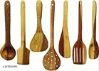 Wooden Kitchen Tool Set (Brown, Set of 7)