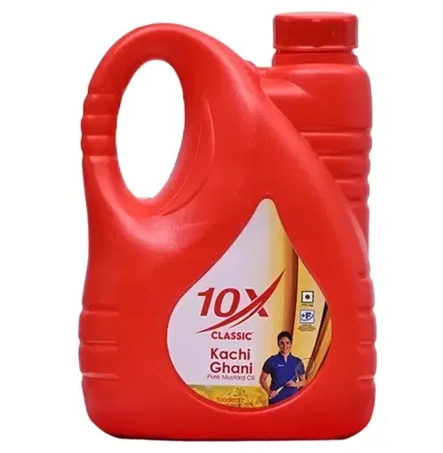 10x क्लासिक कच्ची घानी सरसों का तेल 5 L एचडीपीई जार