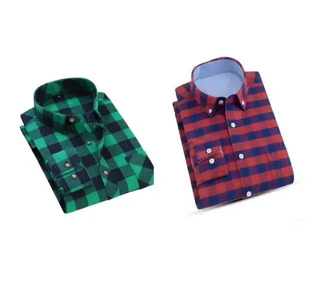 Exclusive Long Sleeves Shirt for Men (Pack of 2) (Multicolor, XXL) (JME-172)