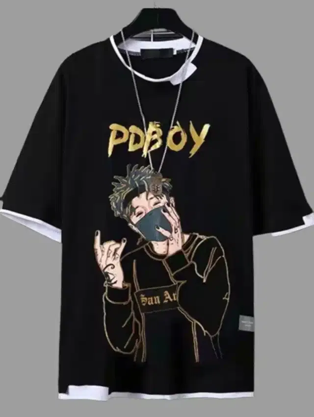 Half Sleeves T-shirt for Men (Black, XL)
