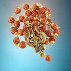 Om Trishul Rudraksha Mala With Panchmukhi Original rudraksha Gold plated mala 