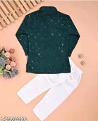 Floral Seqiunned Cotton Kurta Set for Boys 