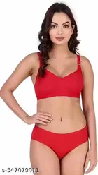 Cotton Blend Lingerie Set for Women, Multicolour, Pack of 3 