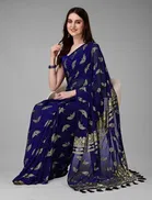 Georgette Foil Printed Saree for Women 