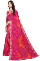 कानूड़ा फैंसी विमेंस जॉर्जेट फ्लावर प्रिंटेड साड़ी 