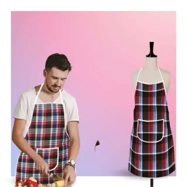 Cotton Kitchen Aprons (Multicolor, Pack of 2)