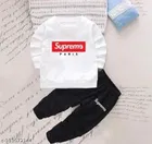 Hosiery Cotton Full Sleeves T-Shirt with Pant Clothing Set for Kids 