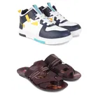 Combo of Sports Shoes & Flipflops for Men 