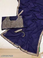 Georgette Saree for Women, Purple 