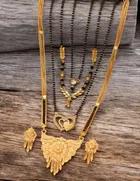 Combo of 4 Pcs Mangalsutras with Earrings Set for Women 