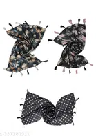 Chiffon Printed Scarves for Women, Multicolor, Pack of 3