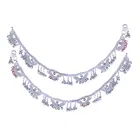 Brass Rhodium Plated Anklet Set (Silver, Set of 1)
