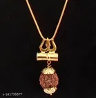 Trishul Damru Locket with Chain for Men 