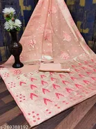 Cotton Linen Zari Woven Saree for Women 