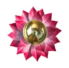 Brass Kamal Patta Akhand Diya for Pooja (Gold, 5 inches)