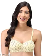 Cotton Blend Printed Padded Bra for Women 