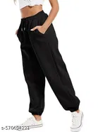 Cotton Blend Solid Trousers for Men, Black 