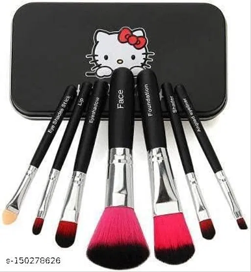 Black Colour Hello Kitty Foundation Brush -(Pack of 7)