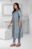Floral Chanderi Cotton Kurti for Women 