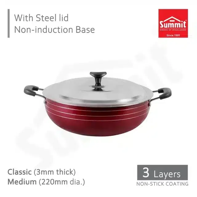 Summit Kadai Classic Medium Steel Lid